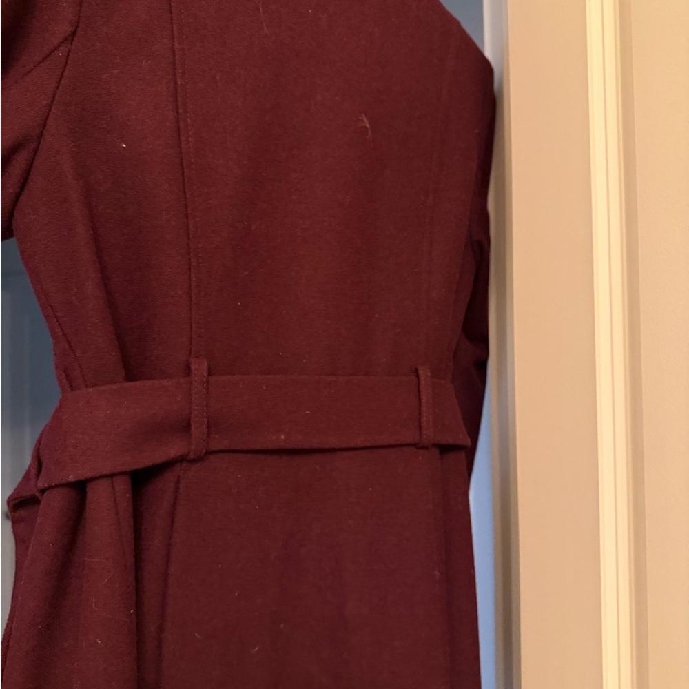 New York & Company Deep Burgundy Trench Coat - Picture 5 of 8